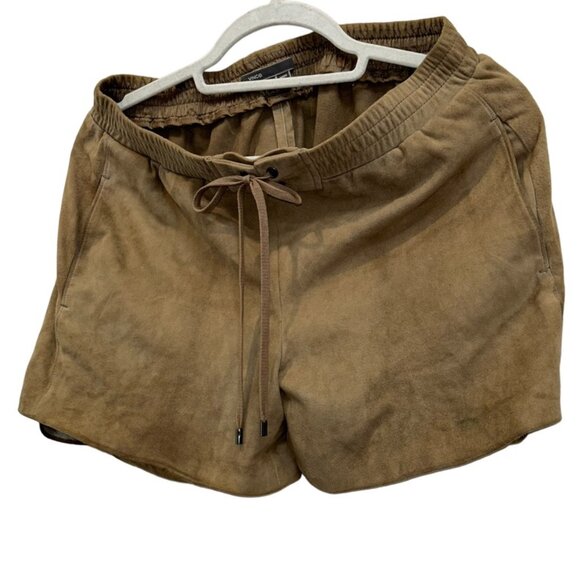 vince khaki suede leather shorts M - Picture 2 of 5